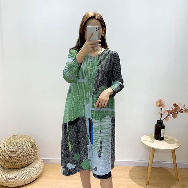 casual dresses 2021 autumn miyak pleated dress for women fashion printed loose large o-neck female a-line, Black;gray
casual dresses 2021 autumn miyak pleated dress for women fashion printed loose large o-neck female a-line, Black;gray