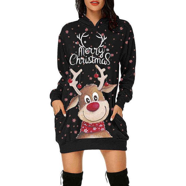 elegant women mini dress autumn fashion hooded long-sleeved loose dresses vintage christmas elk print casual lady party dresses y1204, Black;gray
elegant women mini dress autumn fashion hooded long-sleeved loose dresses vintage christmas elk print casual lady party dresses y1204, Black;gray