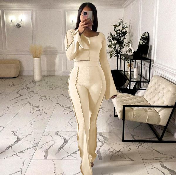women's two piece pants knitted rib winter clothes for women casual o neck flare sleeve crop + slim set lounge wear tracksuit, White
women's two piece pants knitted rib winter clothes for women casual o neck flare sleeve crop + slim set lounge wear tracksuit, White