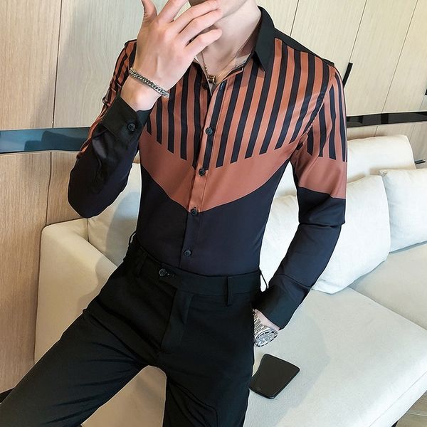 british fashion shreds long sleeve color striped shirts for men's clothes 2021 simple fine casual office fit 3xl sweaters l074, White;black
british fashion shreds long sleeve color striped shirts for men's clothes 2021 simple fine casual office fit 3xl sweaters l074, White;black