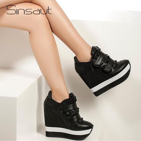 sinsaut women's shoes genuine leather wedges high heels ladies shoes with ruffles casual pumps woman heel sneakers, Black
sinsaut women's shoes genuine leather wedges high heels ladies shoes with ruffles casual pumps woman heel sneakers, Black