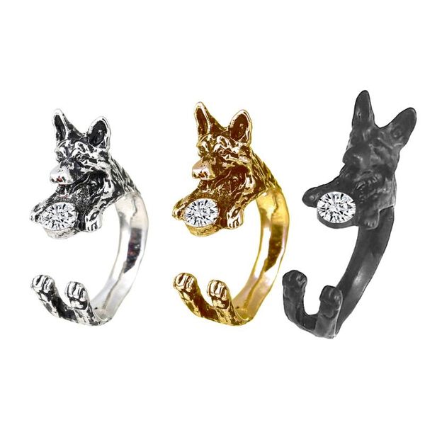 wedding rings retro punk german shepherd vintage ring ancient silver/black/bronze plated 3 colors women's for men kpop fashion jewelry, Slivery;golden
wedding rings retro punk german shepherd vintage ring ancient silver/black/bronze plated 3 colors women's for men kpop fashion jewelry, Slivery;golden