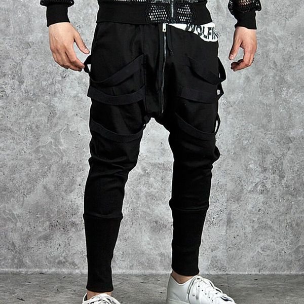 men's pants men nightclub singer punk harem cargo stage costume mens hip hop joggers multi ribbons black drop crotch trousers for man
men's pants men nightclub singer punk harem cargo stage costume mens hip hop joggers multi ribbons black drop crotch trousers for man