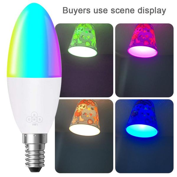 bulbs smart wifi candle bulb rgb projector spotlight holder alexa google home / ift6w voice control for decoration
bulbs smart wifi candle bulb rgb projector spotlight holder alexa google home / ift6w voice control for decoration