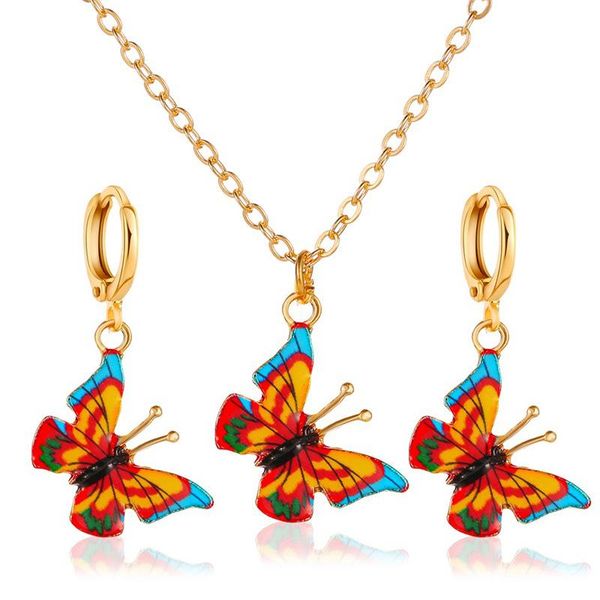 earrings & necklace european american style color enamel butterfly two-piece insect jewelry set, Silver
earrings & necklace european american style color enamel butterfly two-piece insect jewelry set, Silver