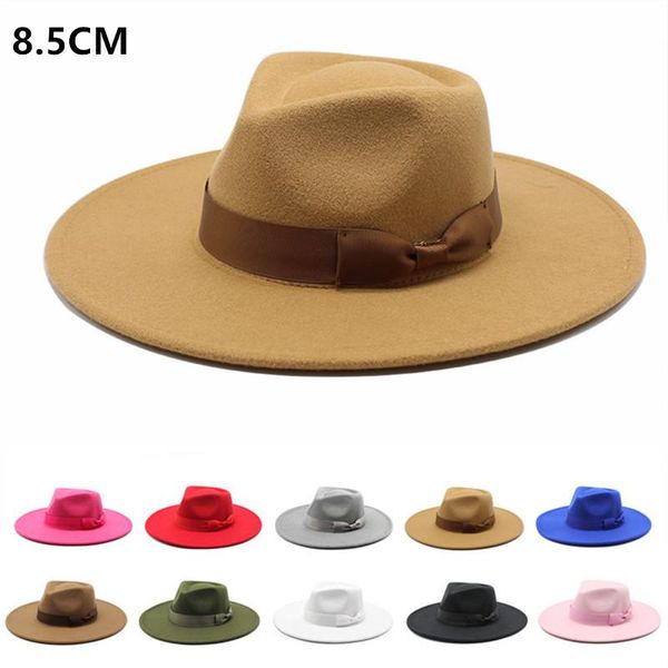 8.5cm wide brim fedora hat with bow classic women men winter autumn casual panama jazz cap trilby wholesale hats, Blue;gray
8.5cm wide brim fedora hat with bow classic women men winter autumn casual panama jazz cap trilby wholesale hats, Blue;gray