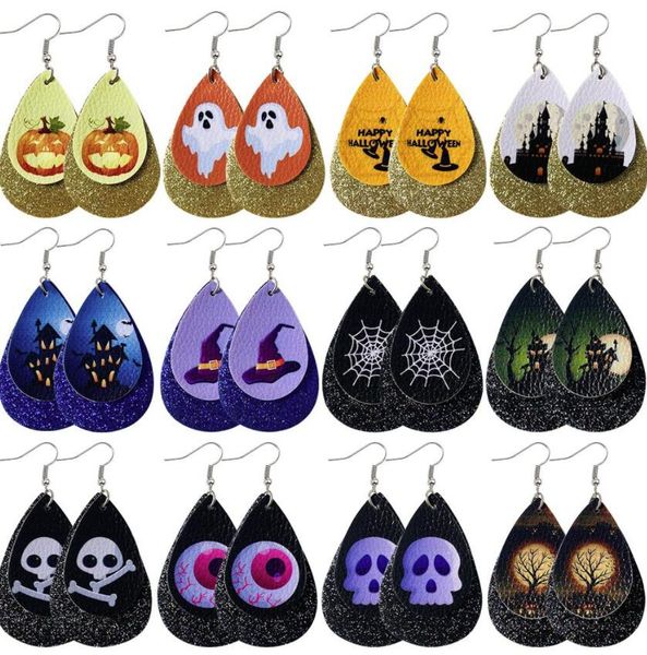 halloween earrings dangle skull sequins water drop shaped double-layer pu leather pumpkin ghost for women jewelry, Silver
halloween earrings dangle skull sequins water drop shaped double-layer pu leather pumpkin ghost for women jewelry, Silver