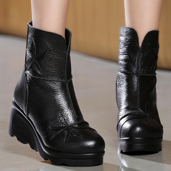 boots 2021 fashion genuine leather women winter casual platform shoes handmade floral woman ankle zapatos de mujer, Black
boots 2021 fashion genuine leather women winter casual platform shoes handmade floral woman ankle zapatos de mujer, Black