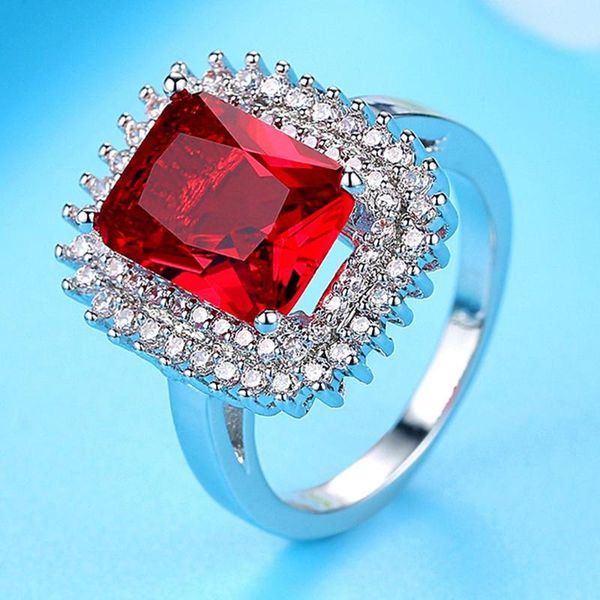 cluster rings big square ruby gemstones diamonds for women anillos bague femme red crystal white gold silver color jewelry party bijoux, Golden;silver
cluster rings big square ruby gemstones diamonds for women anillos bague femme red crystal white gold silver color jewelry party bijoux, Golden;silver