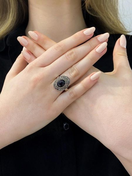 cluster rings black oltu cubic zirconia oval authentic style 925 silver ring, Golden;silver
cluster rings black oltu cubic zirconia oval authentic style 925 silver ring, Golden;silver