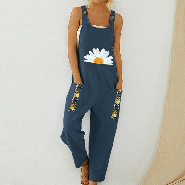 women's jumpsuits & rompers womens sleeveless dungarees daisy print cotton linen jumpsuit loose preppy style pants casual pocket o, Black;white
women's jumpsuits & rompers womens sleeveless dungarees daisy print cotton linen jumpsuit loose preppy style pants casual pocket o, Black;white