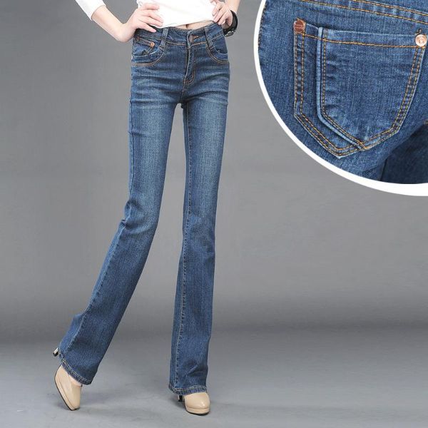 women's jeans spring and autumn elastic women boot cut plus size female pants slim trousers, Blue
women's jeans spring and autumn elastic women boot cut plus size female pants slim trousers, Blue