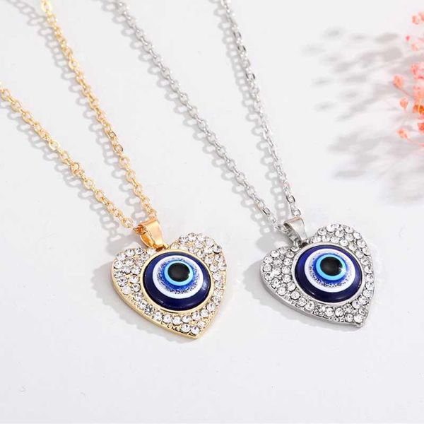 pendant necklaces turkish crystal evil blue eyes round heart necklace for women lucky jewelry gold color clavicle chains collar, Silver
pendant necklaces turkish crystal evil blue eyes round heart necklace for women lucky jewelry gold color clavicle chains collar, Silver