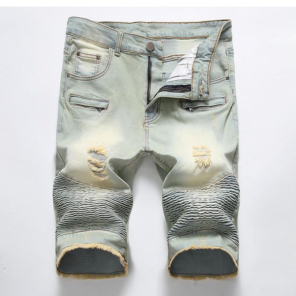 men's shorts moto&biker style denim summer nostalgic pleated jeans casual fashion big size straight cotton, White;black
men's shorts moto&biker style denim summer nostalgic pleated jeans casual fashion big size straight cotton, White;black