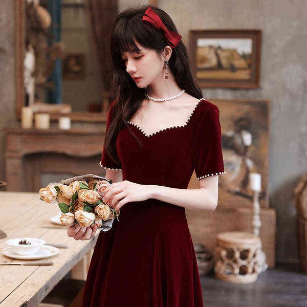 luxury street style dresses toast bride small 2021 autumn wine red wedding can wear engagement at ordinary tim, Black;pink
luxury street style dresses toast bride small 2021 autumn wine red wedding can wear engagement at ordinary tim, Black;pink