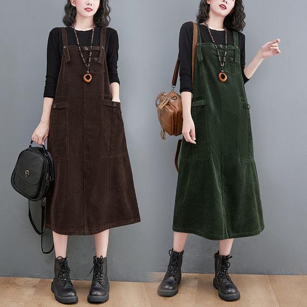 casual dresses spring autumn corduroy strap dress women clothing 2022 winter loose large size retro sleeveless vestidos d560, Black;gray
casual dresses spring autumn corduroy strap dress women clothing 2022 winter loose large size retro sleeveless vestidos d560, Black;gray