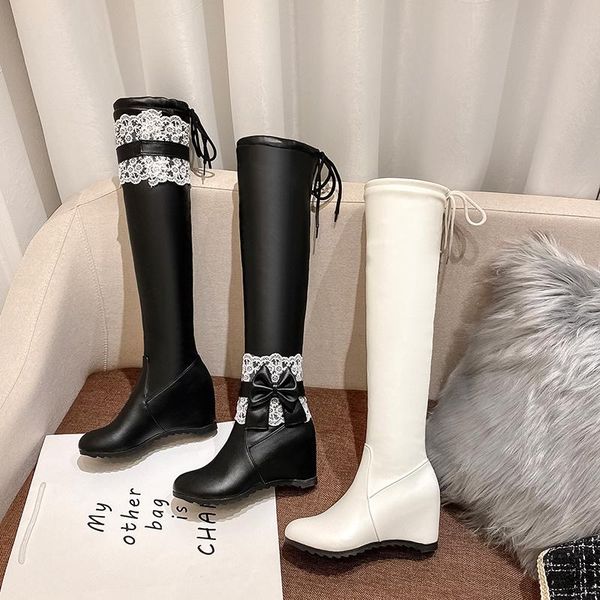 boots lace thigh high for plus size women platform shoes over the knee stretch fabric black leather winter
boots lace thigh high for plus size women platform shoes over the knee stretch fabric black leather winter