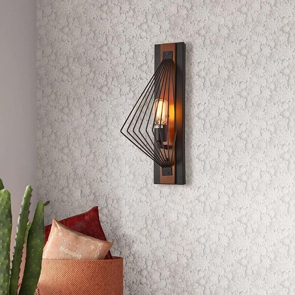 wall lamp industrial light vintage sconce lighting edison lamp, retro rustic metal black with cage shade
wall lamp industrial light vintage sconce lighting edison lamp, retro rustic metal black with cage shade