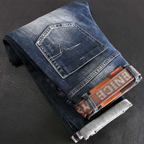 italian style fashion men jeans elastic slim fit ripped retro blue vintage designer casual denim pants nowa
italian style fashion men jeans elastic slim fit ripped retro blue vintage designer casual denim pants nowa