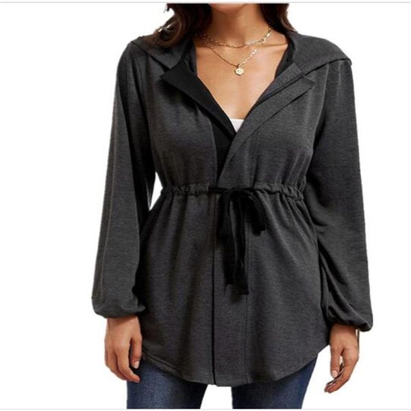 women's hoodies & sweatshirts 2021 fashion zip-up women pure color beam waist lace-up lantern sleeve loose zipper hooded black/dark gra
women's hoodies & sweatshirts 2021 fashion zip-up women pure color beam waist lace-up lantern sleeve loose zipper hooded black/dark gra