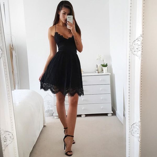 2021 summer new arrivals dress spaghetti strap v neck backless lace mesh black white solid party dresses vestidos, Black;gray
2021 summer new arrivals dress spaghetti strap v neck backless lace mesh black white solid party dresses vestidos, Black;gray