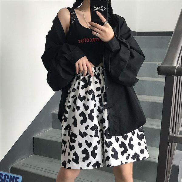 women's shorts white cow summer 2021 running sport for women streetwear harajuku korean joggers elastic high waist wide leg, White;black
women's shorts white cow summer 2021 running sport for women streetwear harajuku korean joggers elastic high waist wide leg, White;black