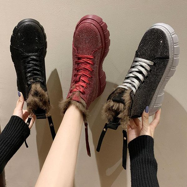 boots fur sneakers women winter warm snow rhinestone 2021 female high platform shoes ankle, Black
boots fur sneakers women winter warm snow rhinestone 2021 female high platform shoes ankle, Black