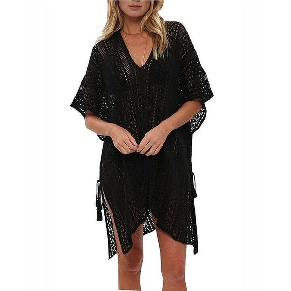 women's swimwear women bikini cover up hallow crochet beach wear dress summer loose bathing suit, White;black
women's swimwear women bikini cover up hallow crochet beach wear dress summer loose bathing suit, White;black