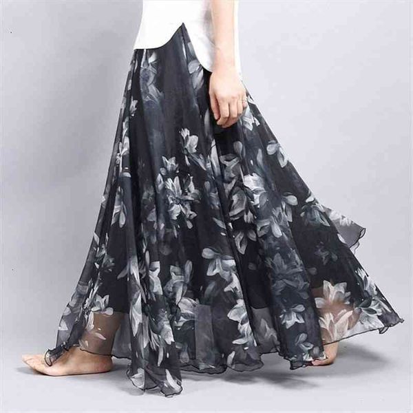 floral printed loose chiffon women skirts floor length long beach party ankle, Black
floral printed loose chiffon women skirts floor length long beach party ankle, Black