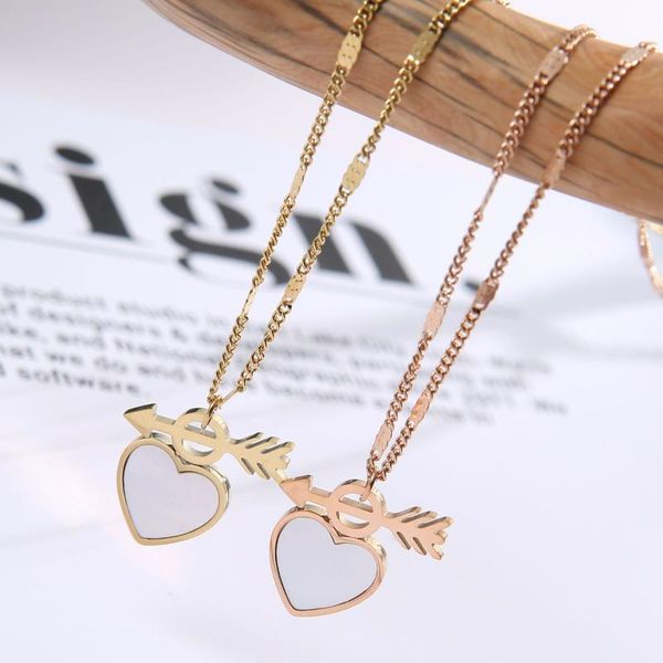 pendant necklaces korean exquisite tide one arrow and heart necklace female titanium steel simple personality love chain, Silver
pendant necklaces korean exquisite tide one arrow and heart necklace female titanium steel simple personality love chain, Silver
