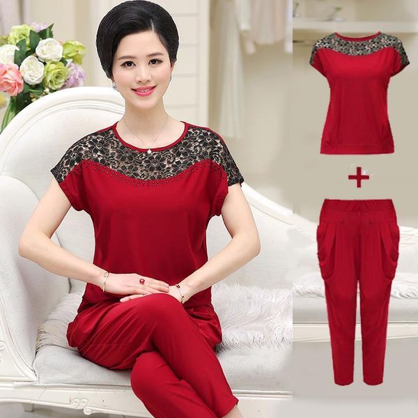 2pcs/set, fashion women summer suit 5xl plus size loose mother clothing lace short-sleeve t-shirt elastic waist pants, White
2pcs/set, fashion women summer suit 5xl plus size loose mother clothing lace short-sleeve t-shirt elastic waist pants, White