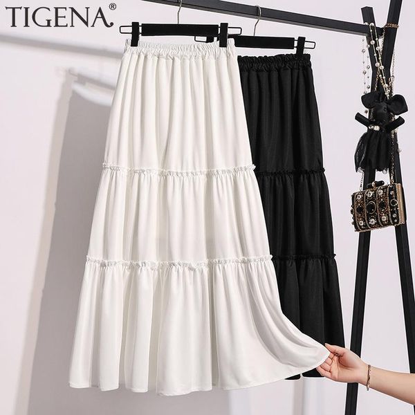 skirts tigena midi long skirt women fashion 2021 summer casual simple solid black white a line high waist female korean style
skirts tigena midi long skirt women fashion 2021 summer casual simple solid black white a line high waist female korean style