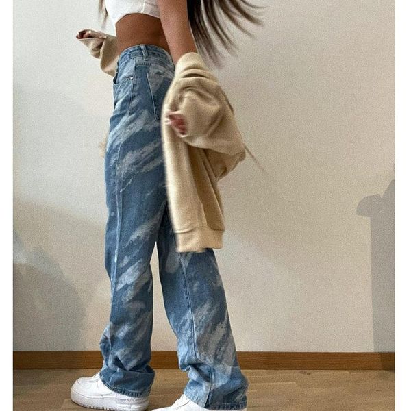 women's jeans mandylandy streetwear washed flare pants casual denim trousers women fashion straight high waist, Blue
women's jeans mandylandy streetwear washed flare pants casual denim trousers women fashion straight high waist, Blue