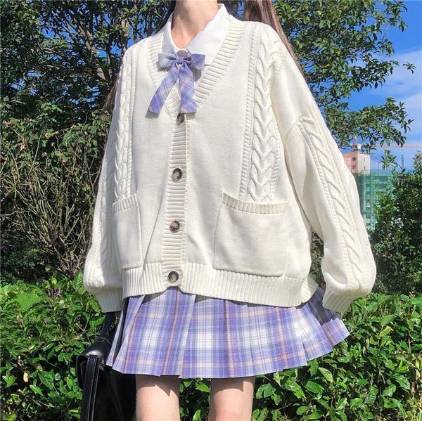 women's knits & tees knitted japanese preppy style kawaii casual sweater women winter jk uniform sweet v-neck cardigan chic harajuku cu, White
women's knits & tees knitted japanese preppy style kawaii casual sweater women winter jk uniform sweet v-neck cardigan chic harajuku cu, White