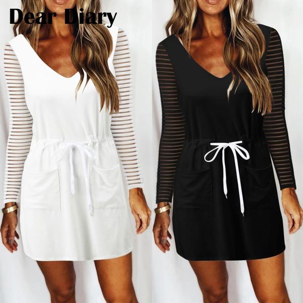 casual dresses women's autumn striped mesh long sleeves v-neck waist drawstring mini dress home wear fast delivery drop ropa mujer, Black;gray
casual dresses women's autumn striped mesh long sleeves v-neck waist drawstring mini dress home wear fast delivery drop ropa mujer, Black;gray