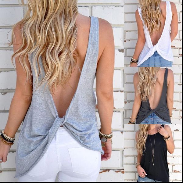 2017 new arrival summer women sleeveless backless shirt knotted tank blouse vest tshirt halter crop tank 0, White
2017 new arrival summer women sleeveless backless shirt knotted tank blouse vest tshirt halter crop tank 0, White