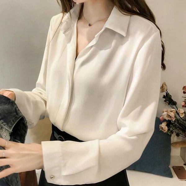 women's blouses & shirts fashion woman 2021 turn down collar office ladies white blouse long sleeve chiffon women blusas c277
women's blouses & shirts fashion woman 2021 turn down collar office ladies white blouse long sleeve chiffon women blusas c277