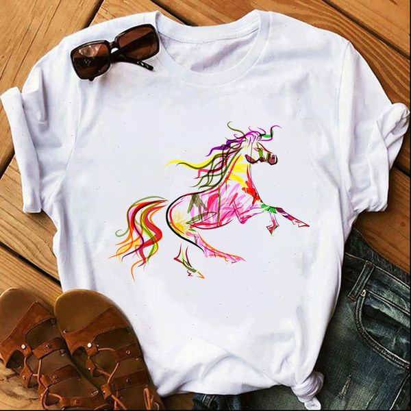 plus size women short sleeve watercolor horse printed o neck tshirt women casual funny t shirt gift for lady yong girl top, White
plus size women short sleeve watercolor horse printed o neck tshirt women casual funny t shirt gift for lady yong girl top, White
