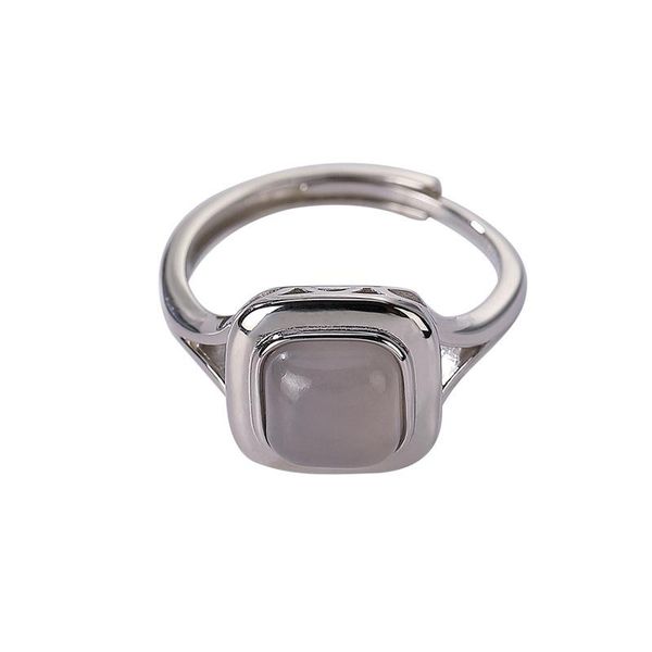 cluster rings s925 sterling silver hetian gray jade smoke mauve ring personality simple square temperament women's open, Golden;silver
cluster rings s925 sterling silver hetian gray jade smoke mauve ring personality simple square temperament women's open, Golden;silver