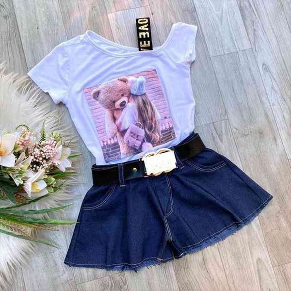 1 6y summer lovely infant kids girls clothes sets cartoon pattern print one shoulder t shirts denim shorts, White
1 6y summer lovely infant kids girls clothes sets cartoon pattern print one shoulder t shirts denim shorts, White