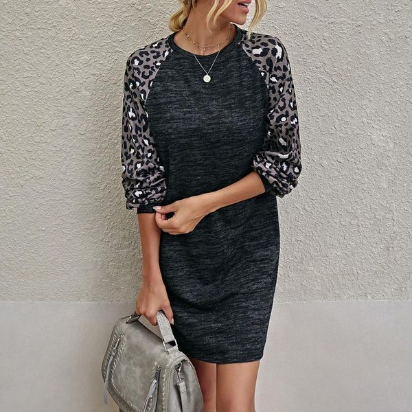 casual dresses autumn spring women's leopard color matching patchwork round neck long sleeve fashion office loose party mini dress vest, Black;gray
casual dresses autumn spring women's leopard color matching patchwork round neck long sleeve fashion office loose party mini dress vest, Black;gray