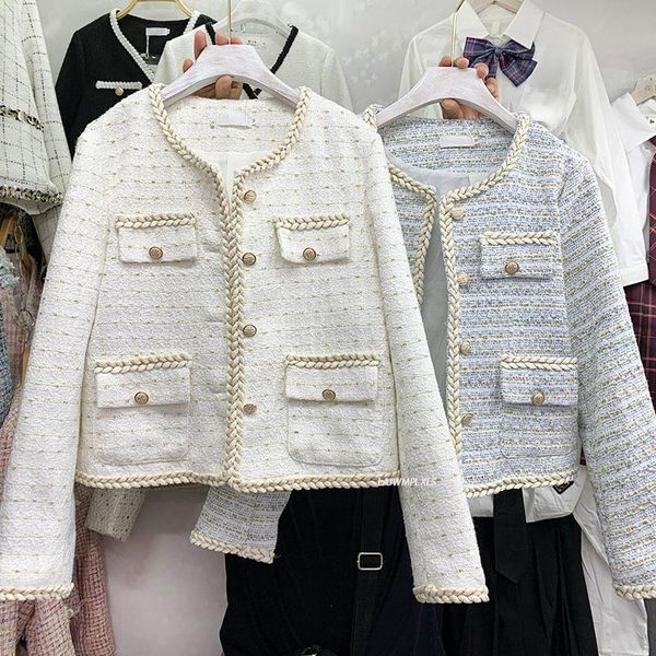 women's jackets temperament tweed short jacket women korean retro fashion high-quality coat simple elegant female, Black;brown
women's jackets temperament tweed short jacket women korean retro fashion high-quality coat simple elegant female, Black;brown