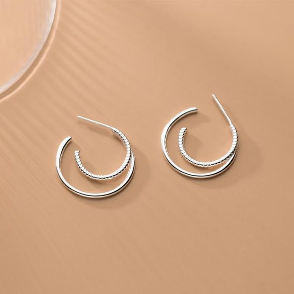 stud s925 sterling silver double layer arc earrings boho jewelry korea minimalism broncos pendientes charm for women, Golden;silver
stud s925 sterling silver double layer arc earrings boho jewelry korea minimalism broncos pendientes charm for women, Golden;silver