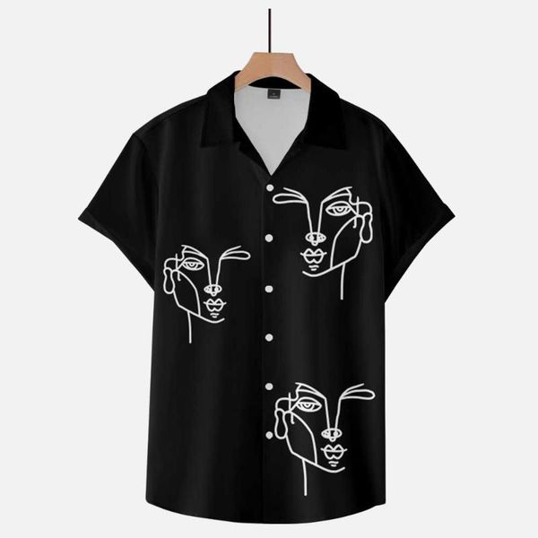 men's casual shirts 2021 autumn position portrait 3d digital printing short-sleeved shirt, White;black
men's casual shirts 2021 autumn position portrait 3d digital printing short-sleeved shirt, White;black