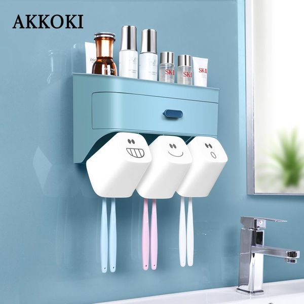 bath accessory set nordic-style toothbrush storage holder large-capacity division drawer wall-mounted toothpaste rack with 3 washing cups
bath accessory set nordic-style toothbrush storage holder large-capacity division drawer wall-mounted toothpaste rack with 3 washing cups