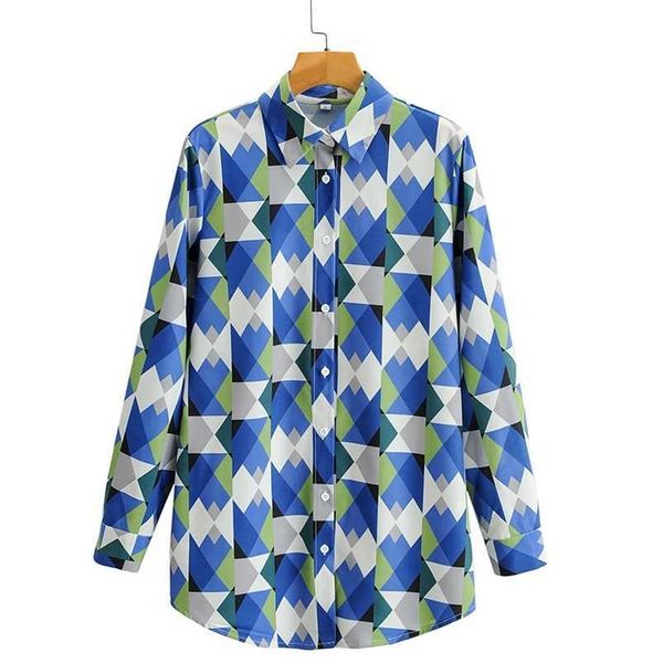 women spring summer printed shirts casual women long sleeve blouse single breasted check print 210524, White
women spring summer printed shirts casual women long sleeve blouse single breasted check print 210524, White