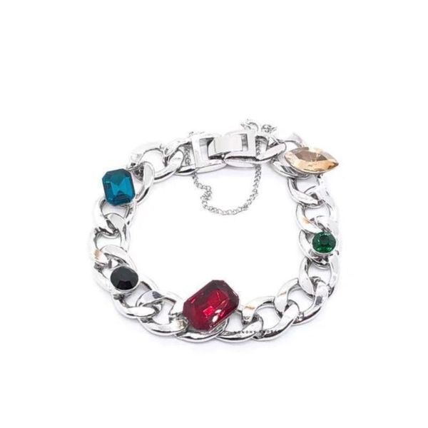 link, chain 2021 exquisite hip hop red crystal exaggerate fashion titanium steel no fade bracelet for women men party accessories, Black 
link, chain 2021 exquisite hip hop red crystal exaggerate fashion titanium steel no fade bracelet for women men party accessories, Black