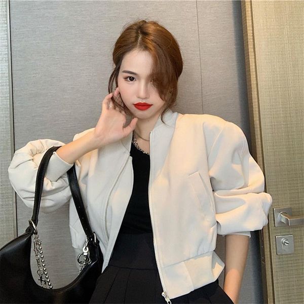 women's jackets autumn women's design sense niche fashion short zipper jacket women loose casual coat, Black;brown
women's jackets autumn women's design sense niche fashion short zipper jacket women loose casual coat, Black;brown