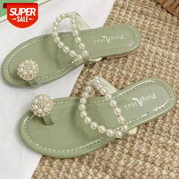 summer women sweet pearl sandals brand green soft bottom flats designer outdoor casual flip flop female zapatillas mujer #av3m, Black
summer women sweet pearl sandals brand green soft bottom flats designer outdoor casual flip flop female zapatillas mujer #av3m, Black