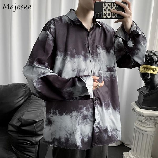 men casual shirts print tie-dye spring vintage harajuku cotton shirt teenager ulzzang loose draped ins streetwear, White;black
men casual shirts print tie-dye spring vintage harajuku cotton shirt teenager ulzzang loose draped ins streetwear, White;black